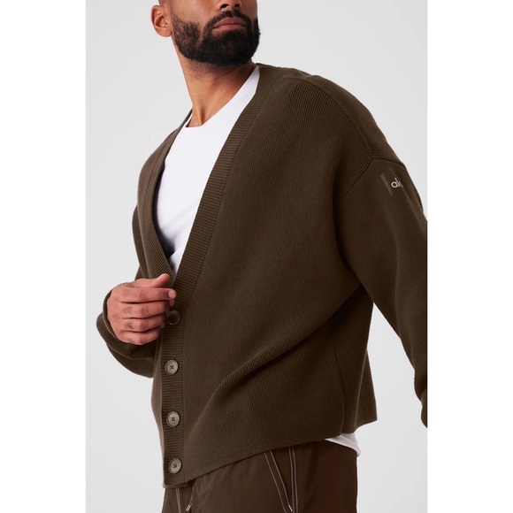 Alo Yoga Scholar Cardigan Sweater Expresso M - Picture 12 of 15